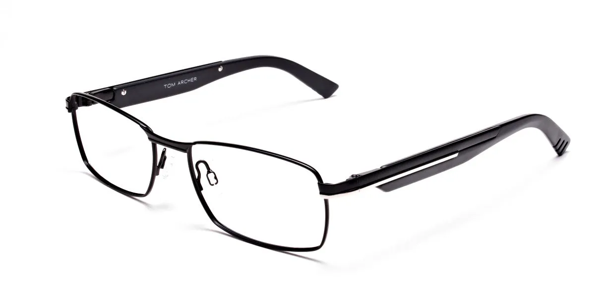 Black Matte Rectangular Glasses -2