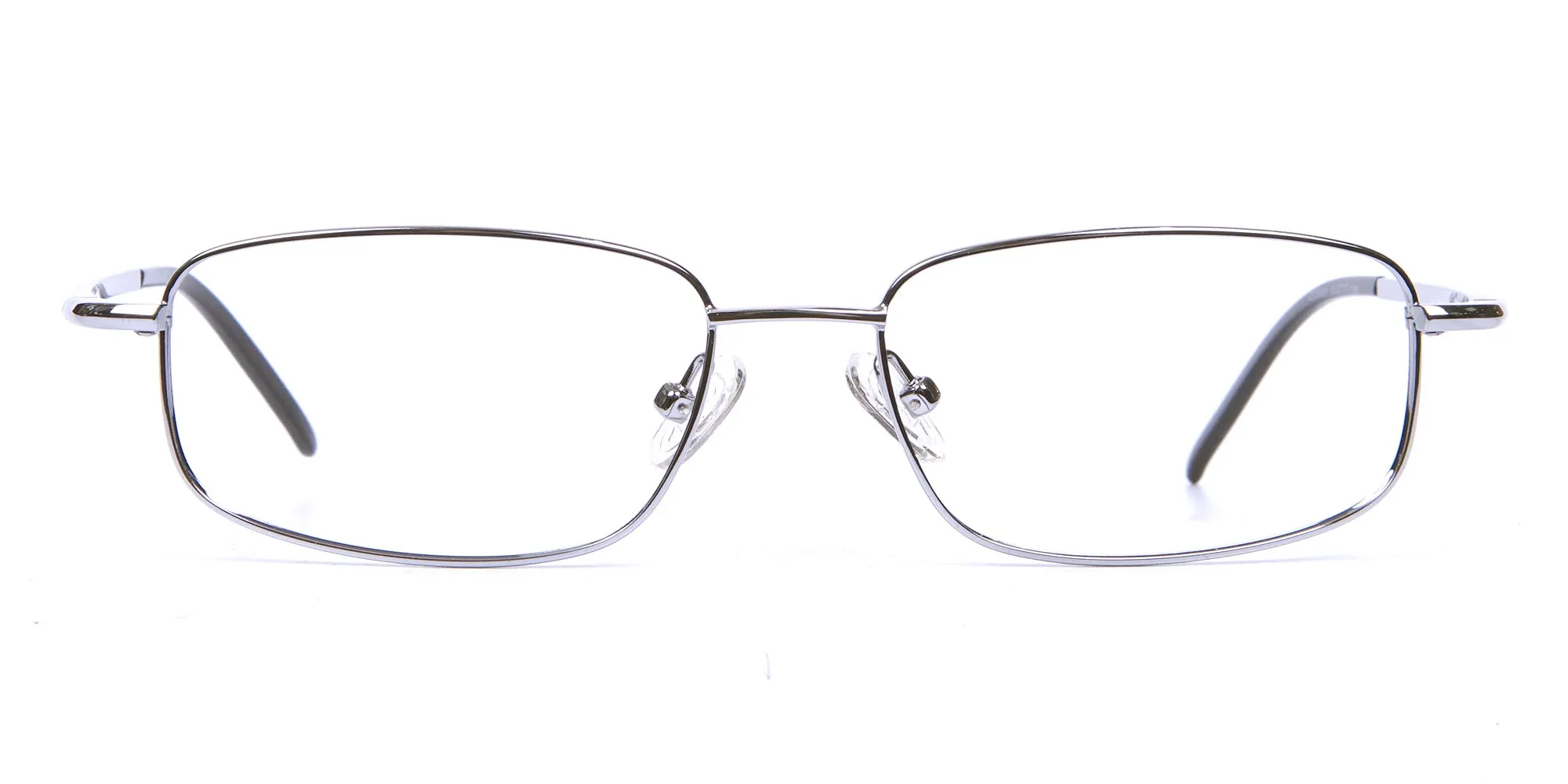 Silver Rectangular Eyeglasses Frame in Metal  - 2