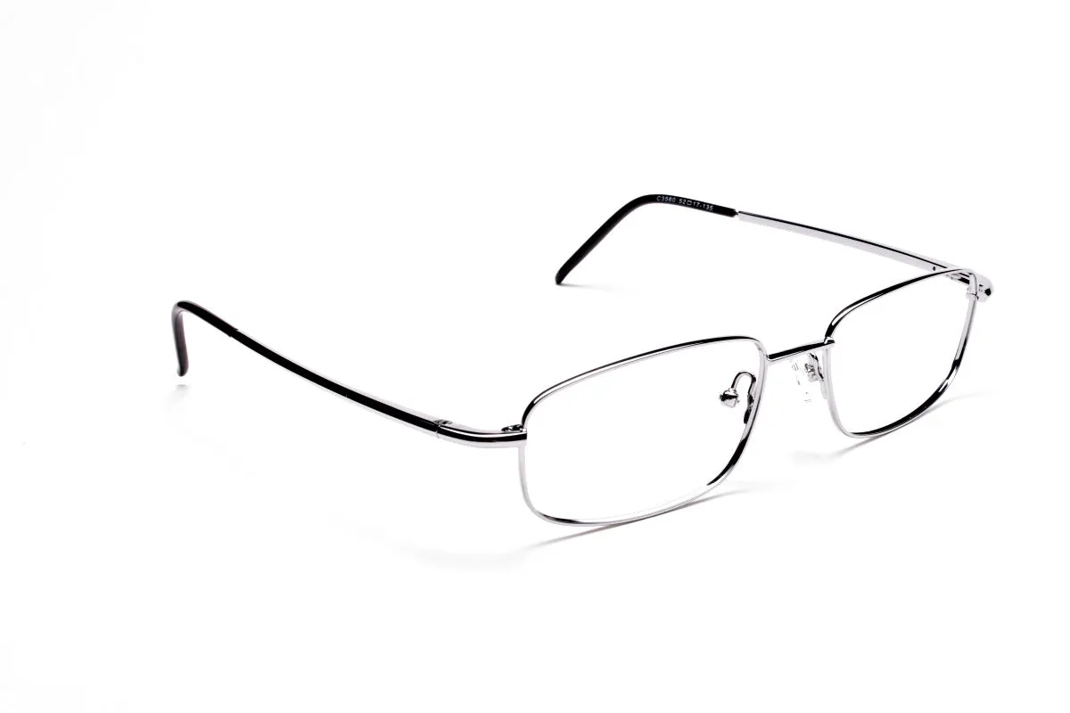 Rectangular Eyeglasses in Gunmetal, Eyeglasses - 2