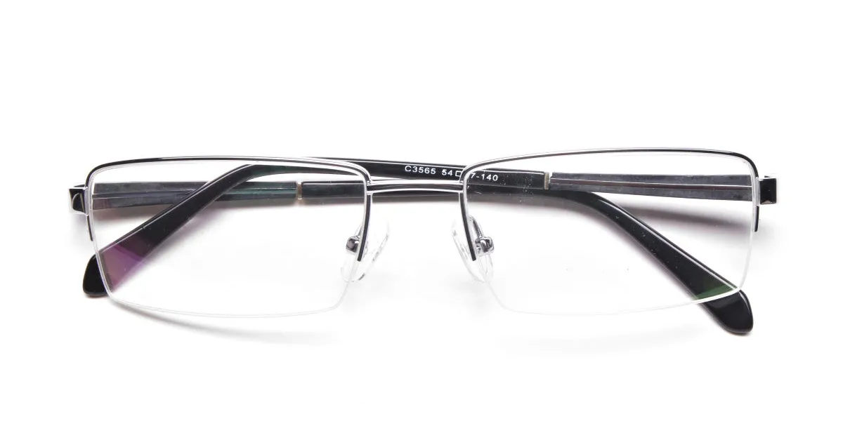 Silver Rectangular Glasses, Eyeglasses -2