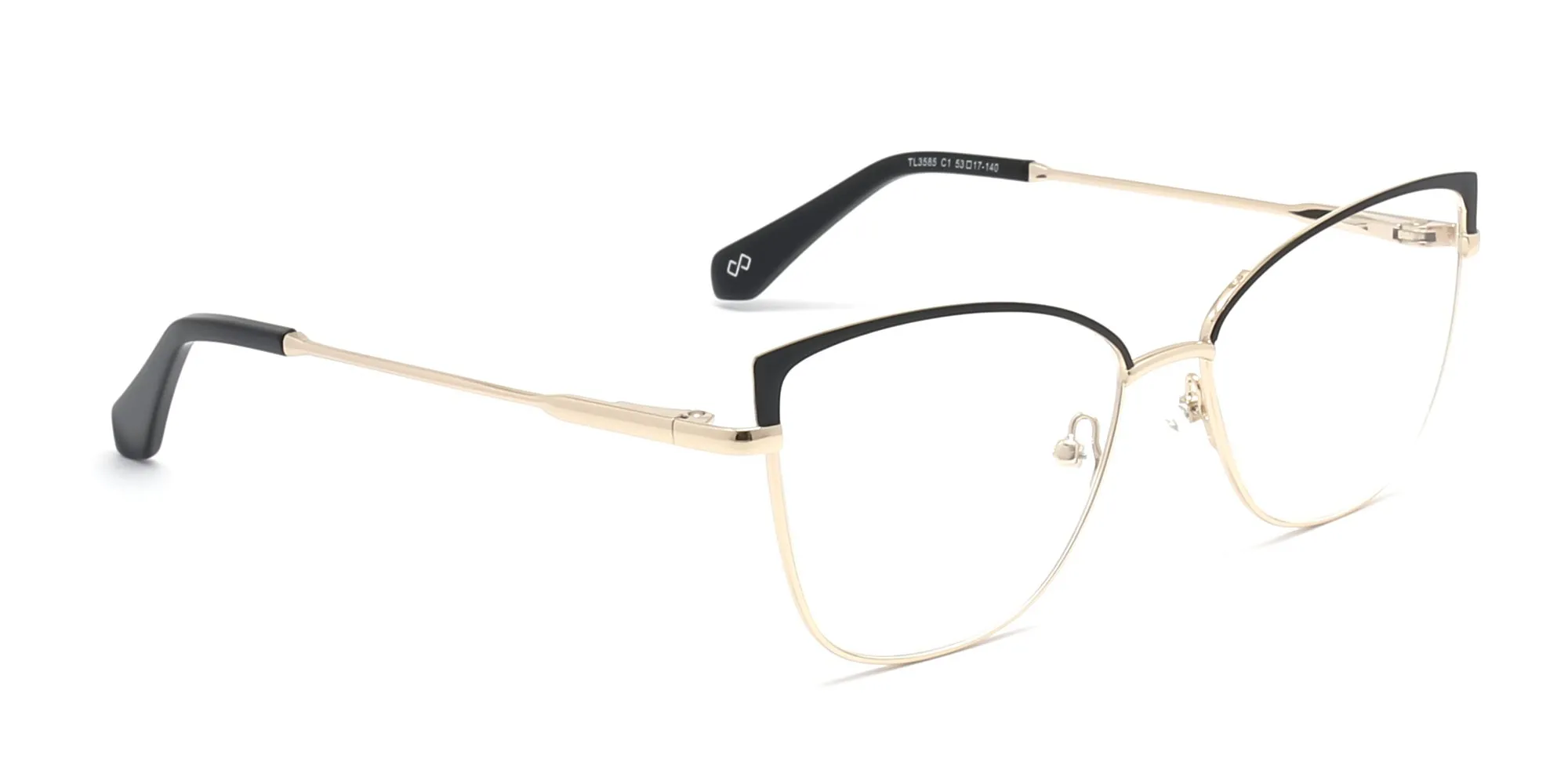 Gold Frame Cat Eye Glasses-2