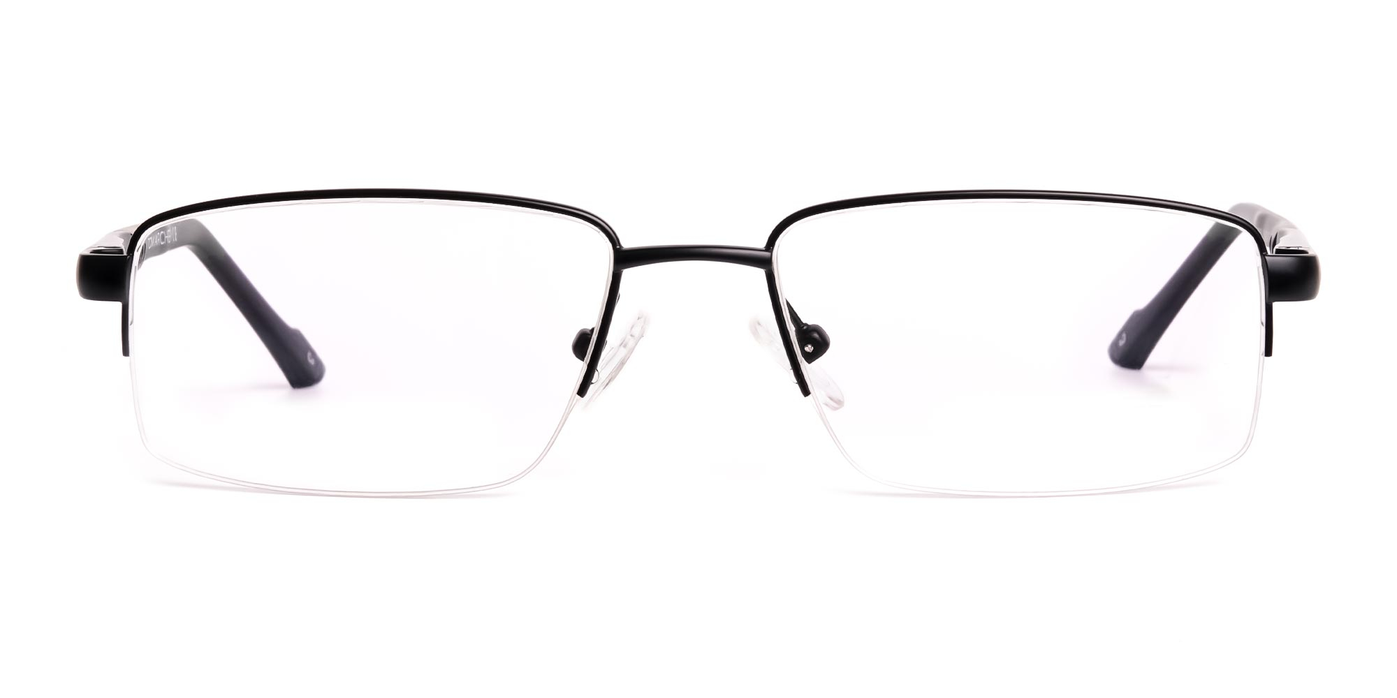 simple black half rim rectangular glasses frames -1