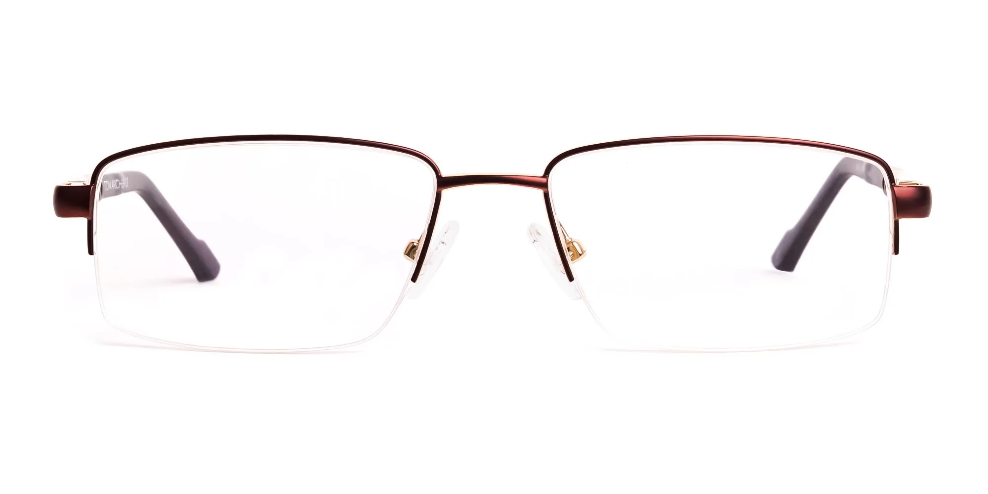 brown rectangular half rim rectangular glasses frames -2