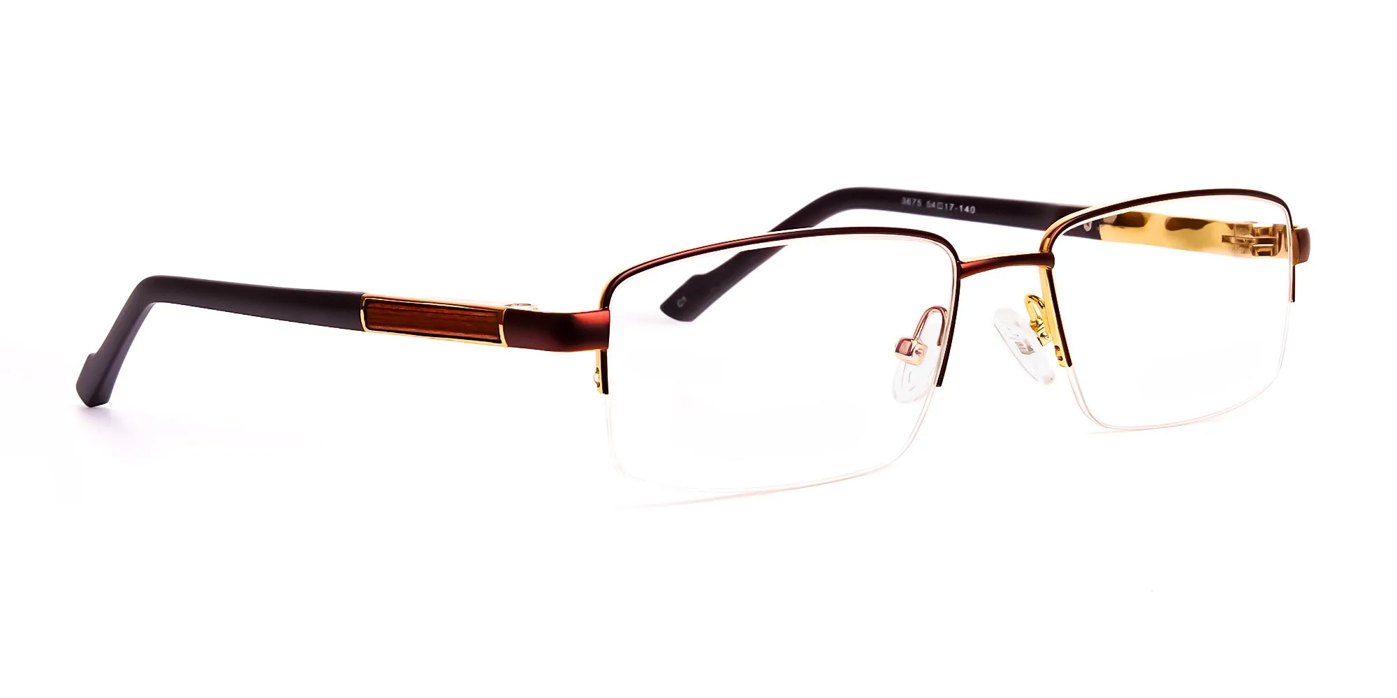brown rectangular half rim rectangular glasses frames -2