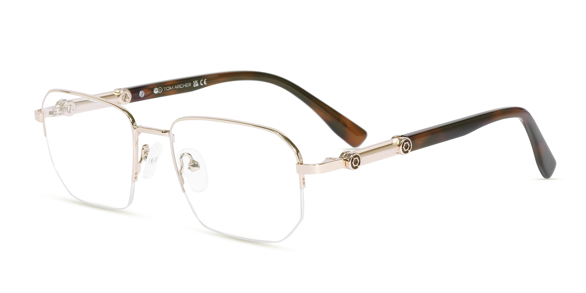 Golden Metal Frame Glasses. 1