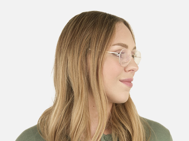 Rimless Round Glasses Gold -1