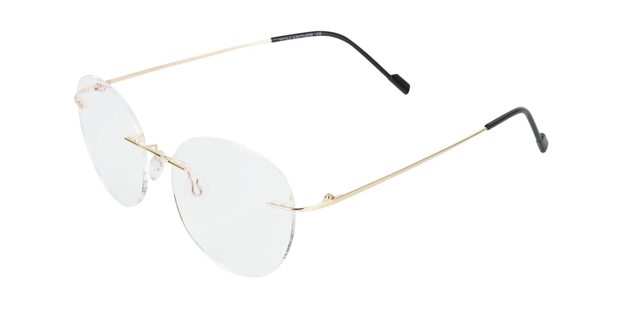 Round Rimless Glasses Gold - 2