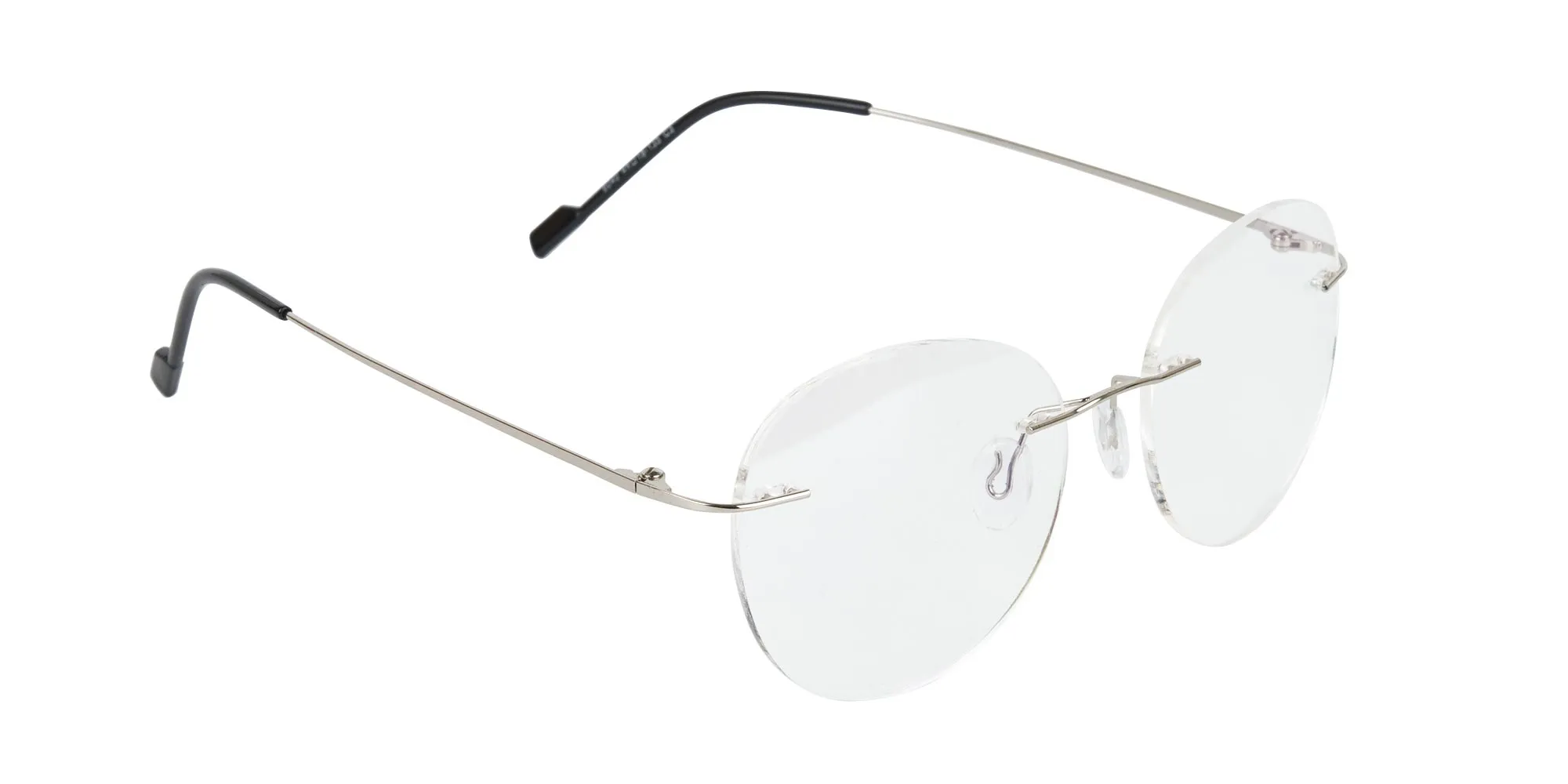 Silver Rimless Round Glasses in Metal-2