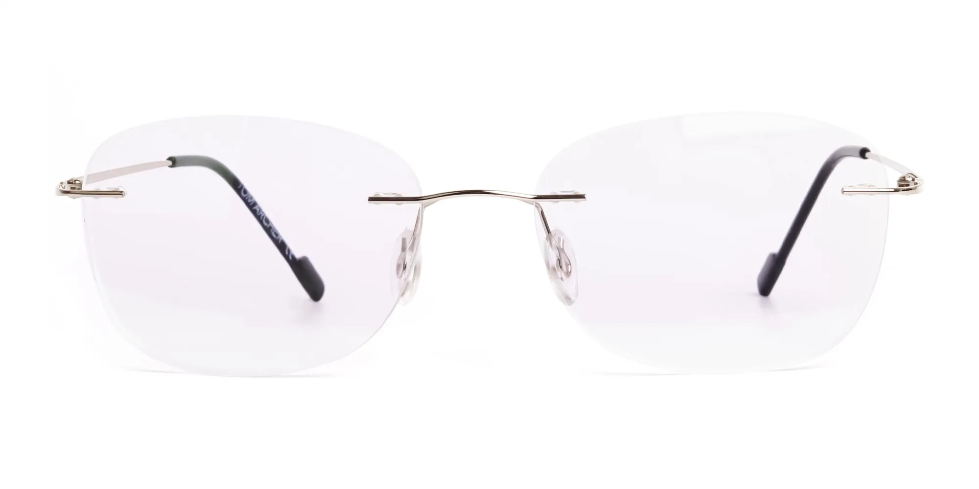 silver squarer rimless glasses frames-2