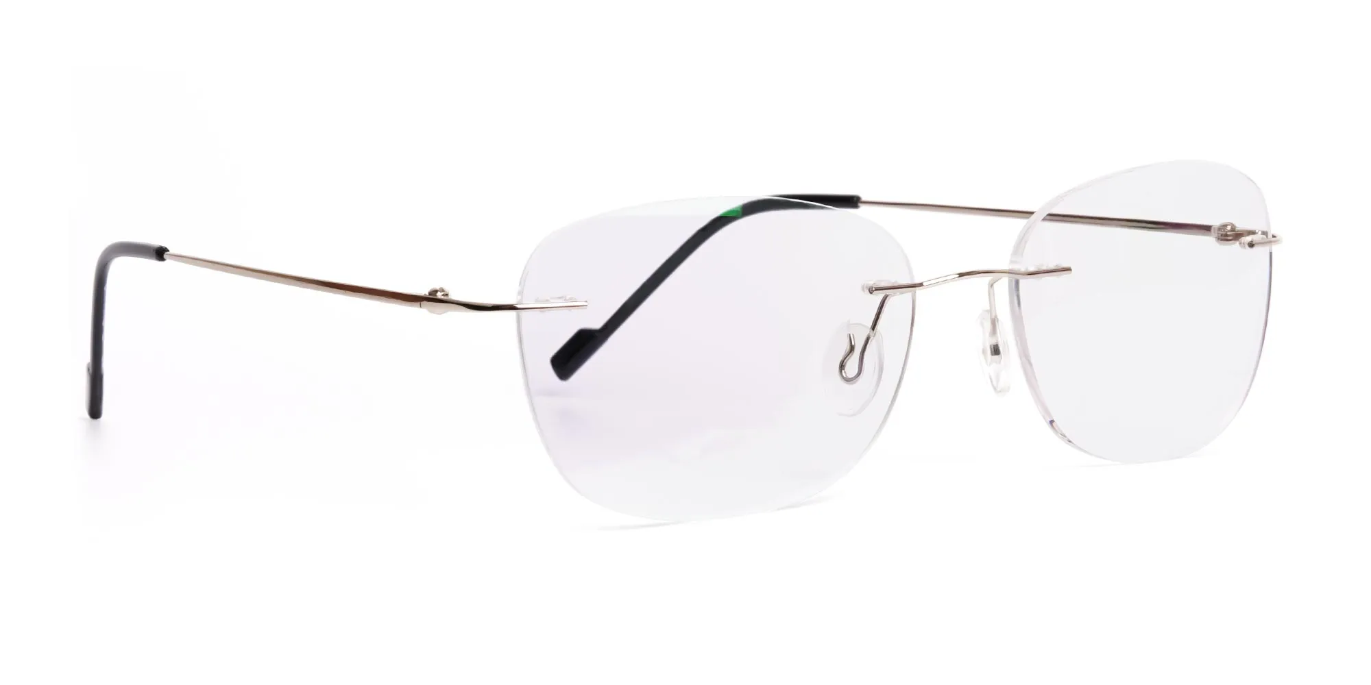 silver squarer rimless glasses frames-2