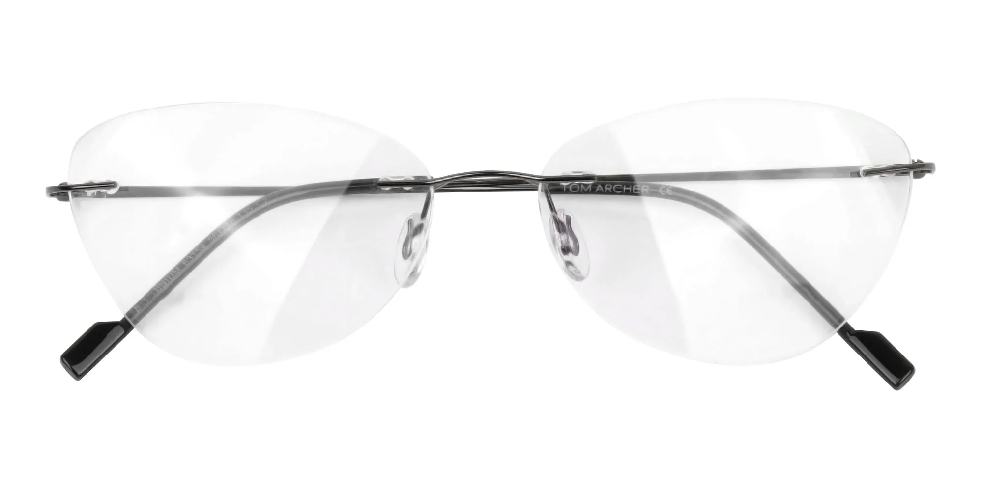 Gunmetal Rimless Cat-Eye Glasses -2
