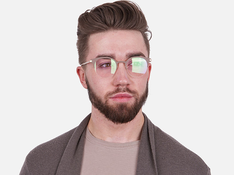 Nude & Tortoiseshell Round Half-rimmed Frame-1
