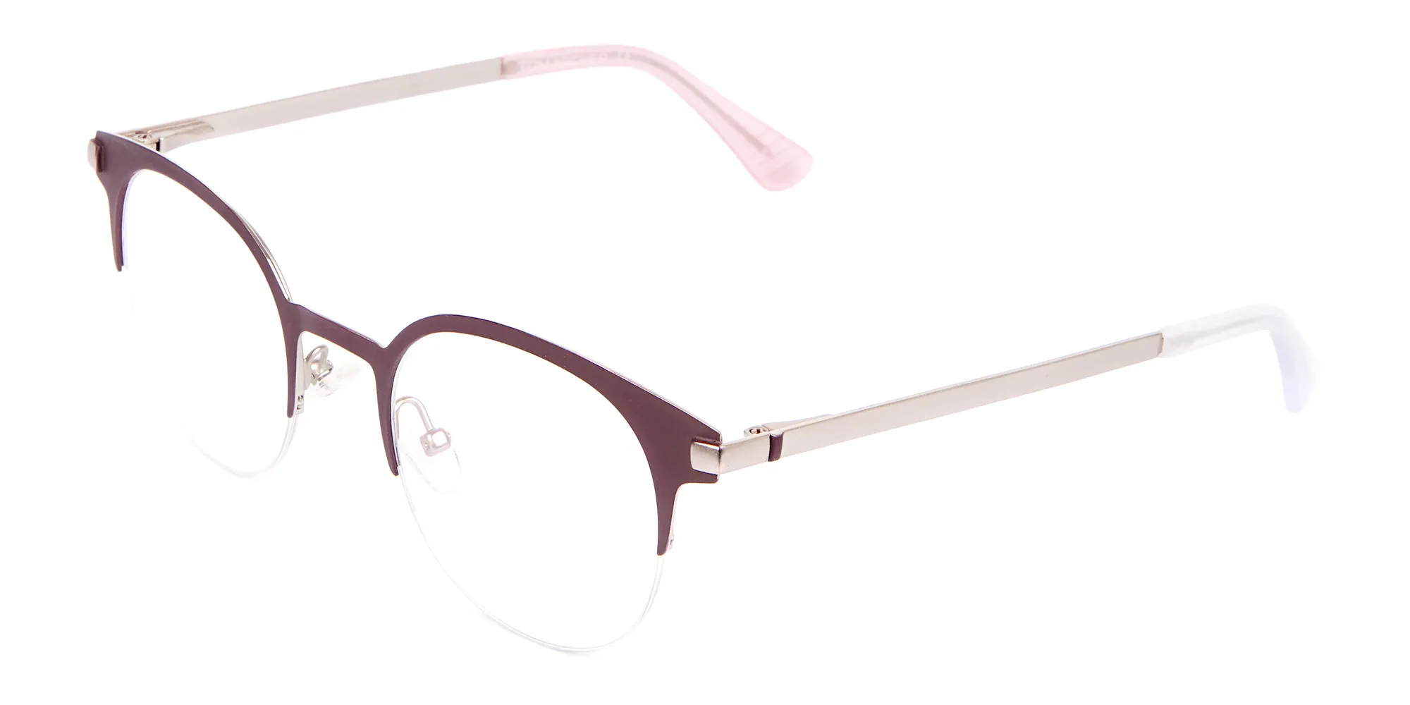 Woman 50's Retro Round Half-Rims Glasses UK-2