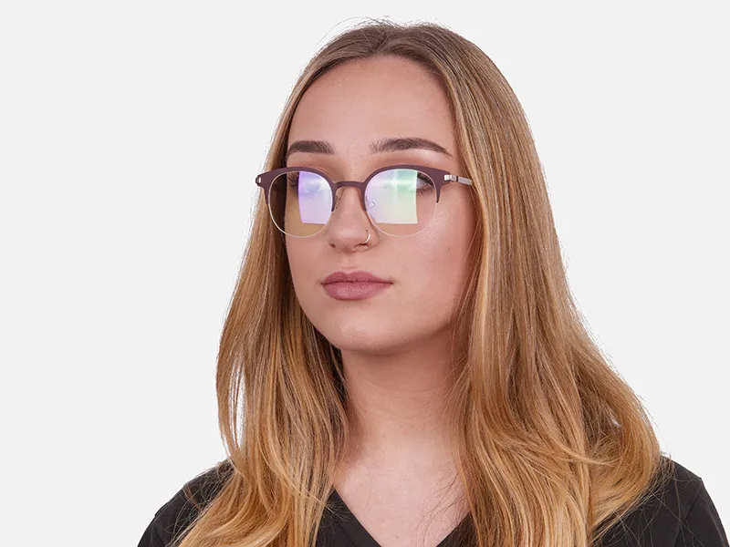 Woman 50`s Retro Round Half-Rims Glasses UK-2