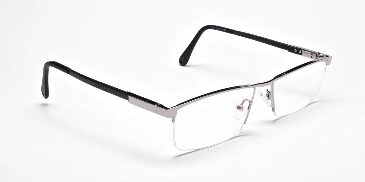 Smart Half-Rim Glasses Gunmetal & Silver  -2