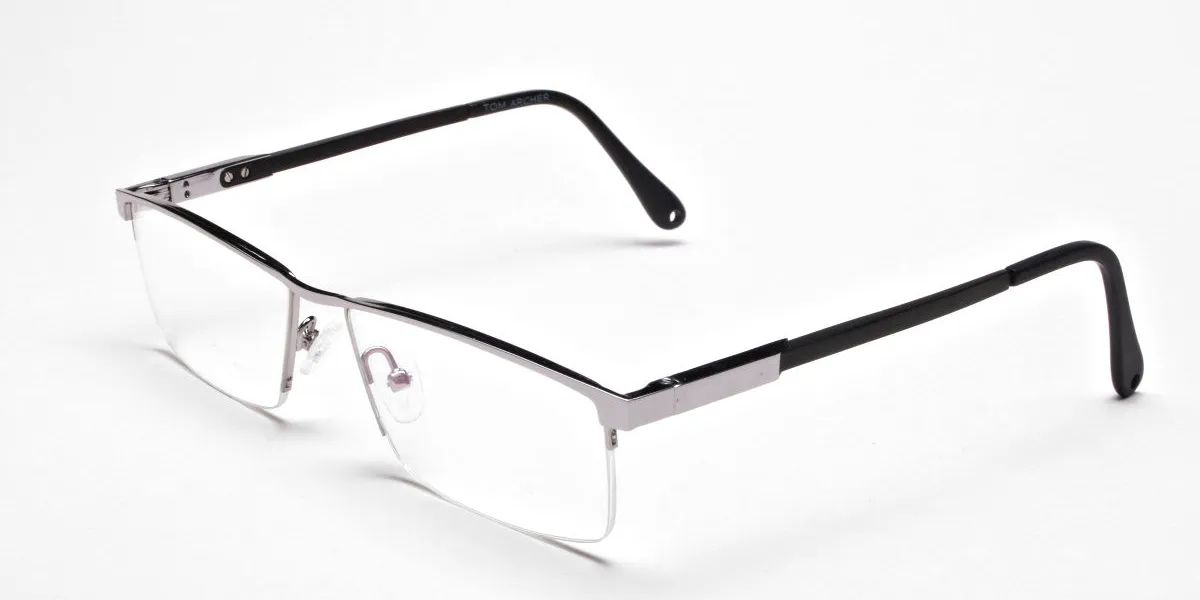 Smart Half-Rim Glasses Gunmetal & Silver -2