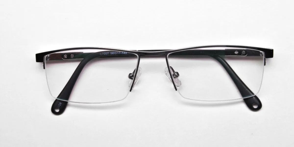 Smart Half-Rim Glasses Gunmetal & Silver  -2
