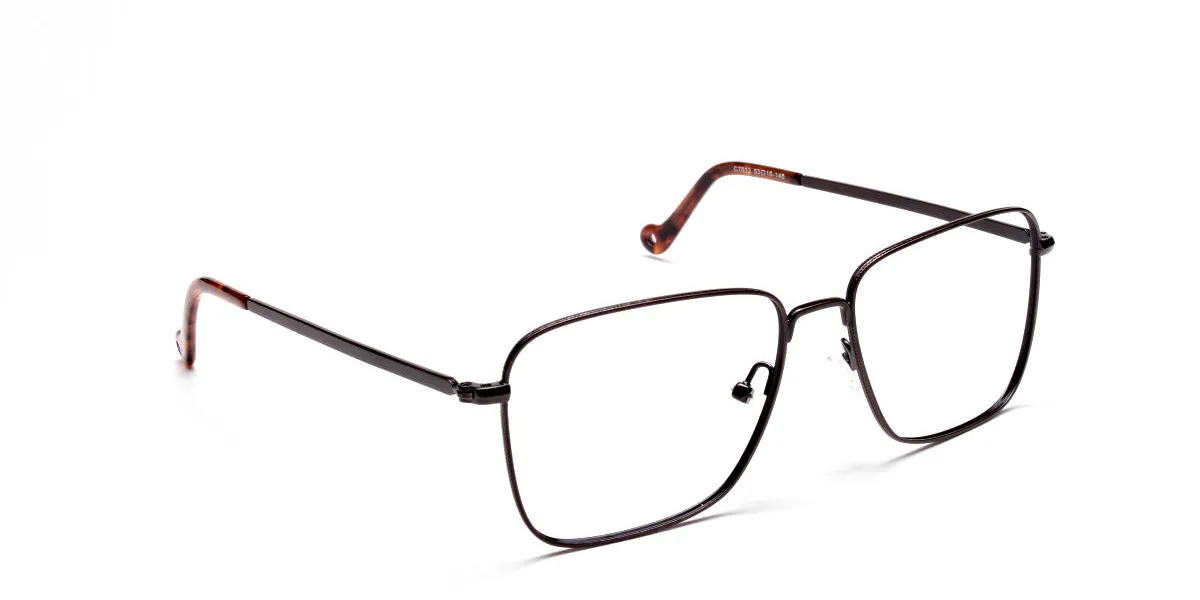 Brown Tortoiseshell Rectangular Glasses