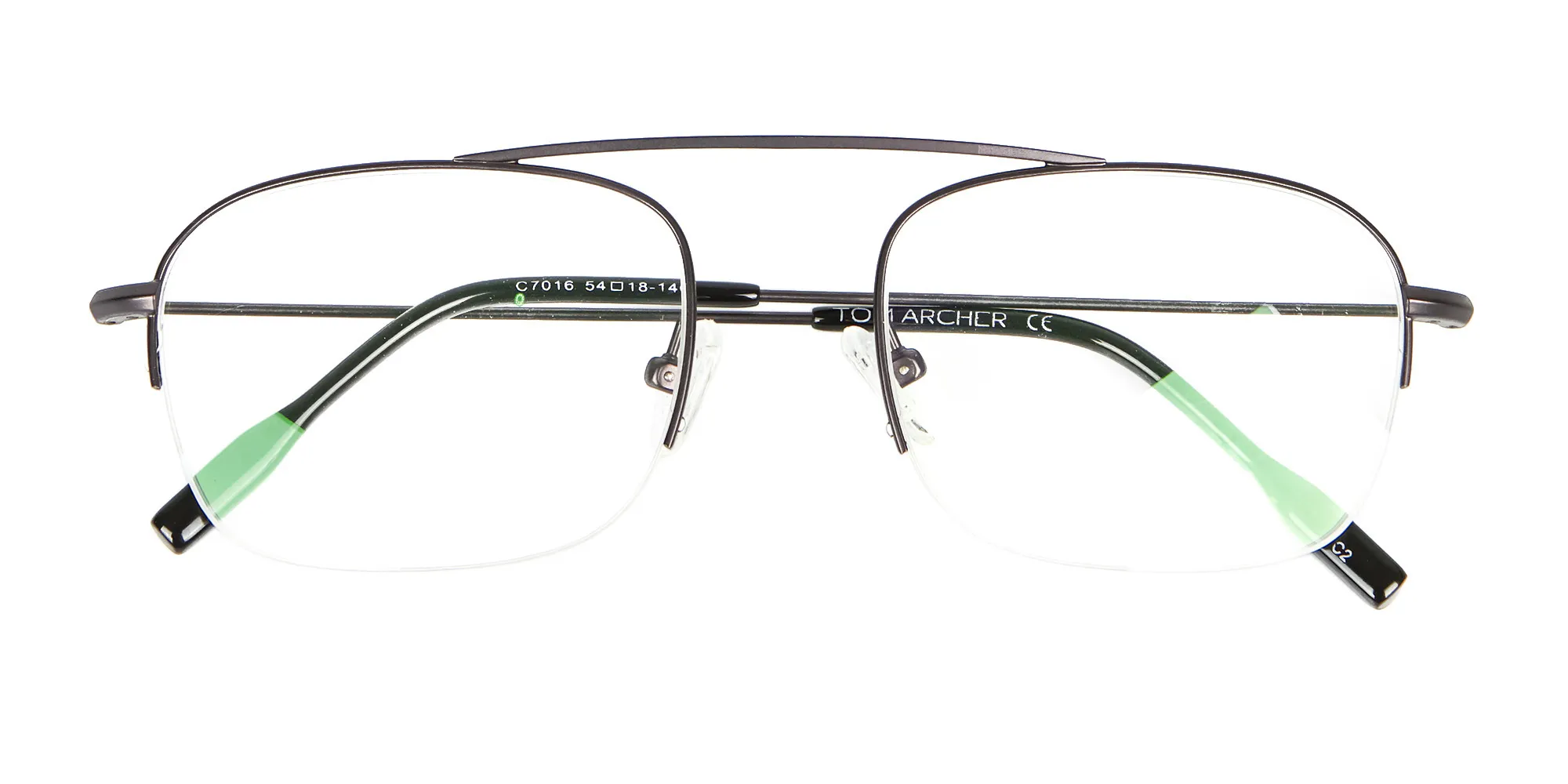 Gunmetal Browbar Half Rim Glasses Online UK-2