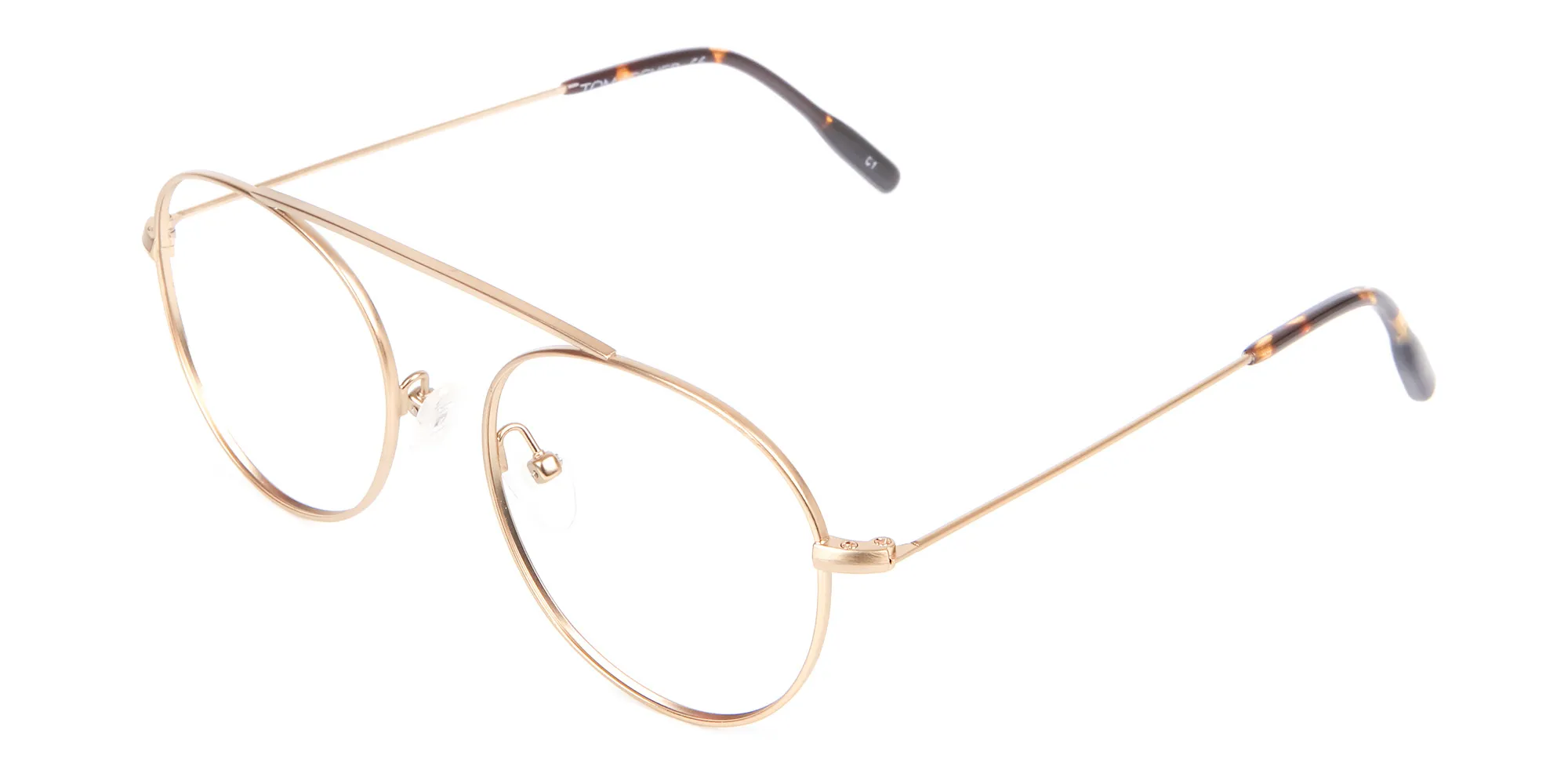 Gold Bridgeless Round Retro Frame Online UK-2