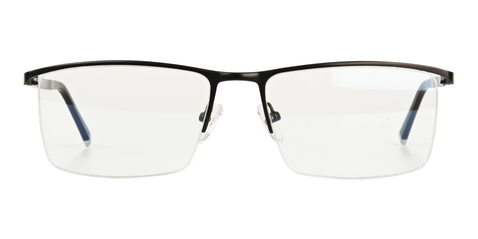 Black Semi-Rimless Glasses in Rectangular-2