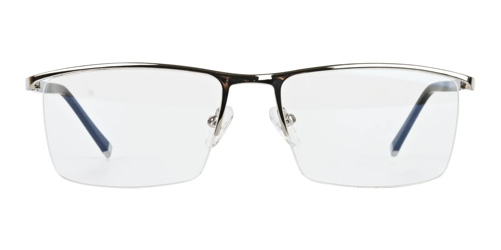 Silver and Black Semi-Rim Glasses-2