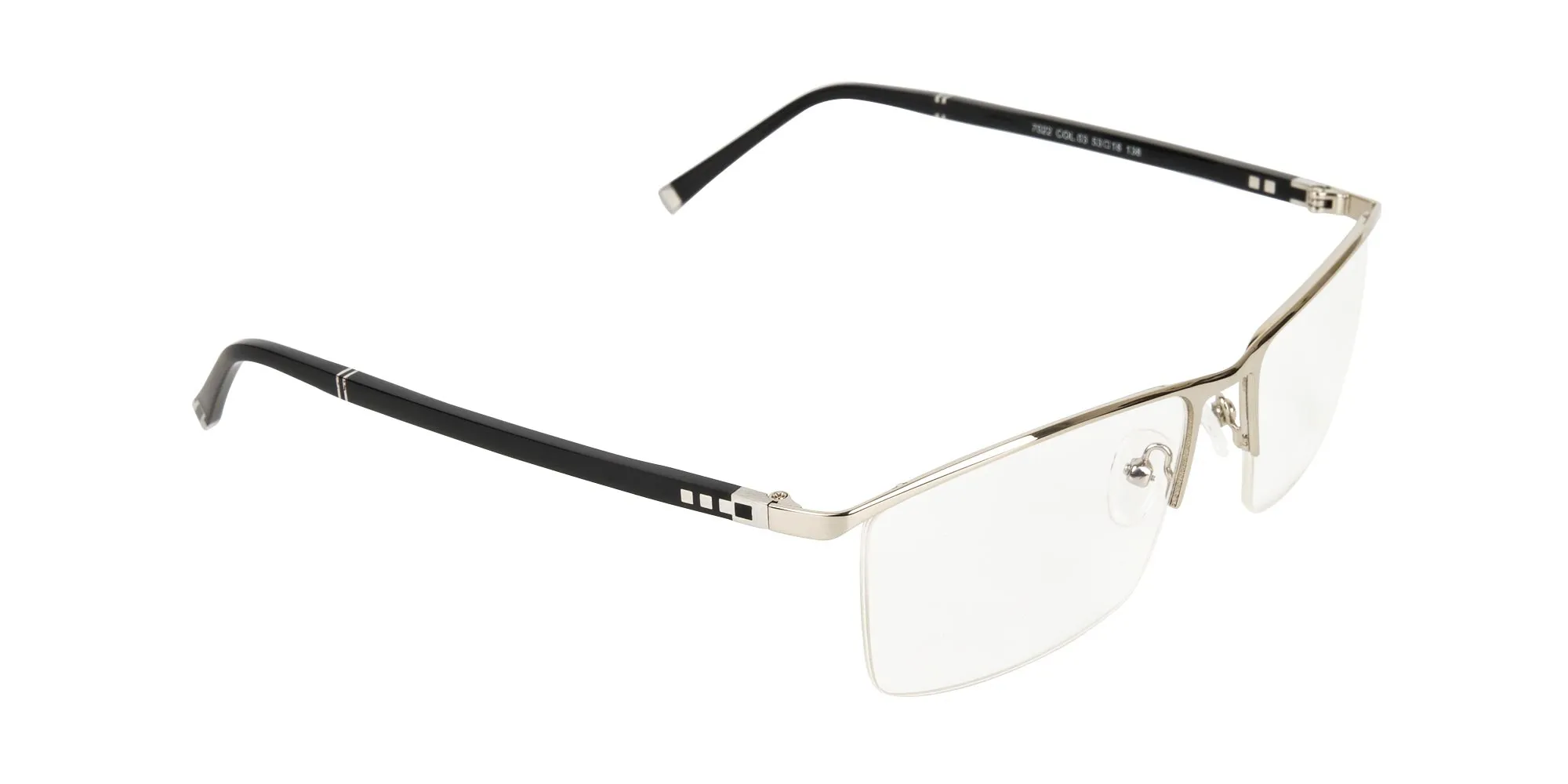 Silver and Black Semi-Rim Glasses-2