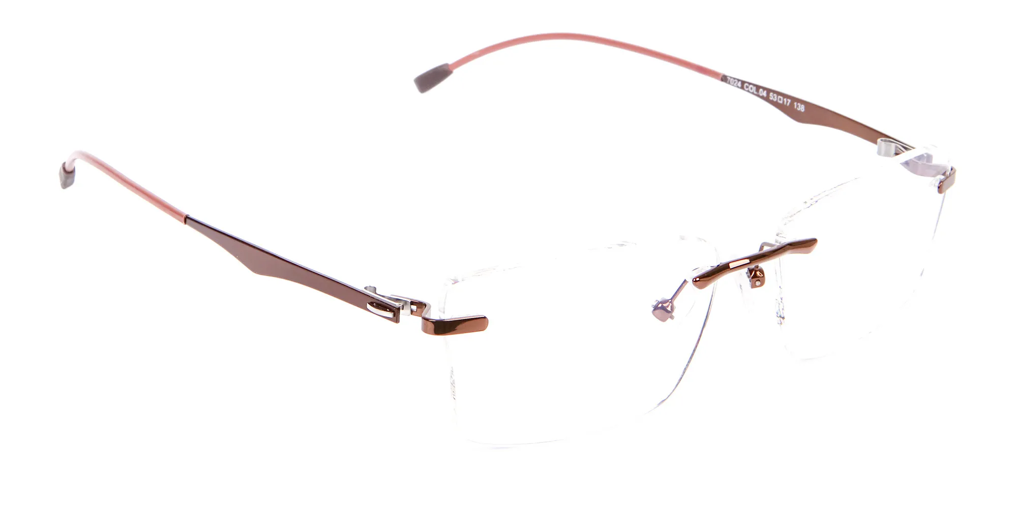 Brown Rimless Frame Free Coatings & Lenses-2