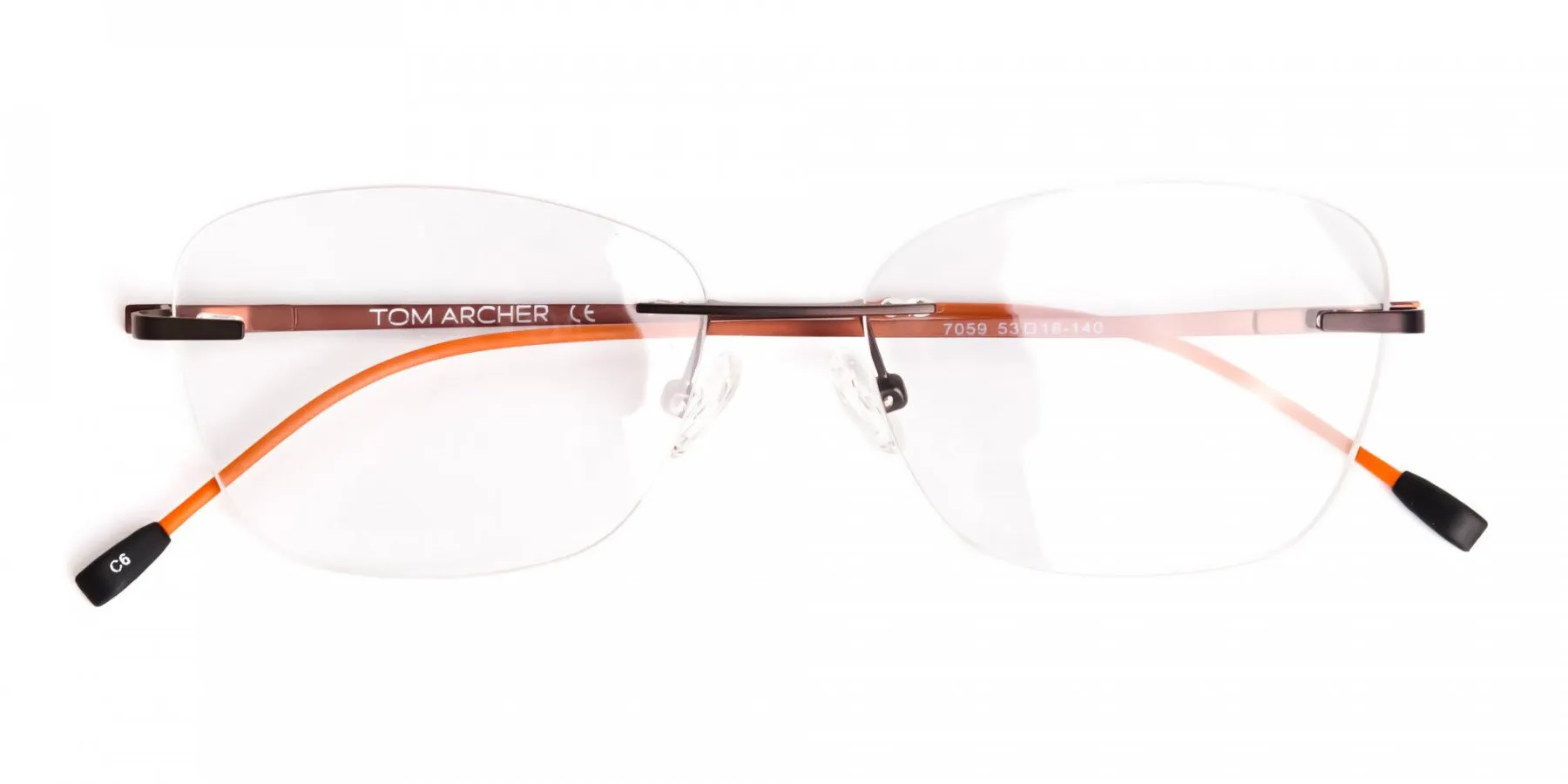 brown cateye rimless wayfarer glasses frames-2