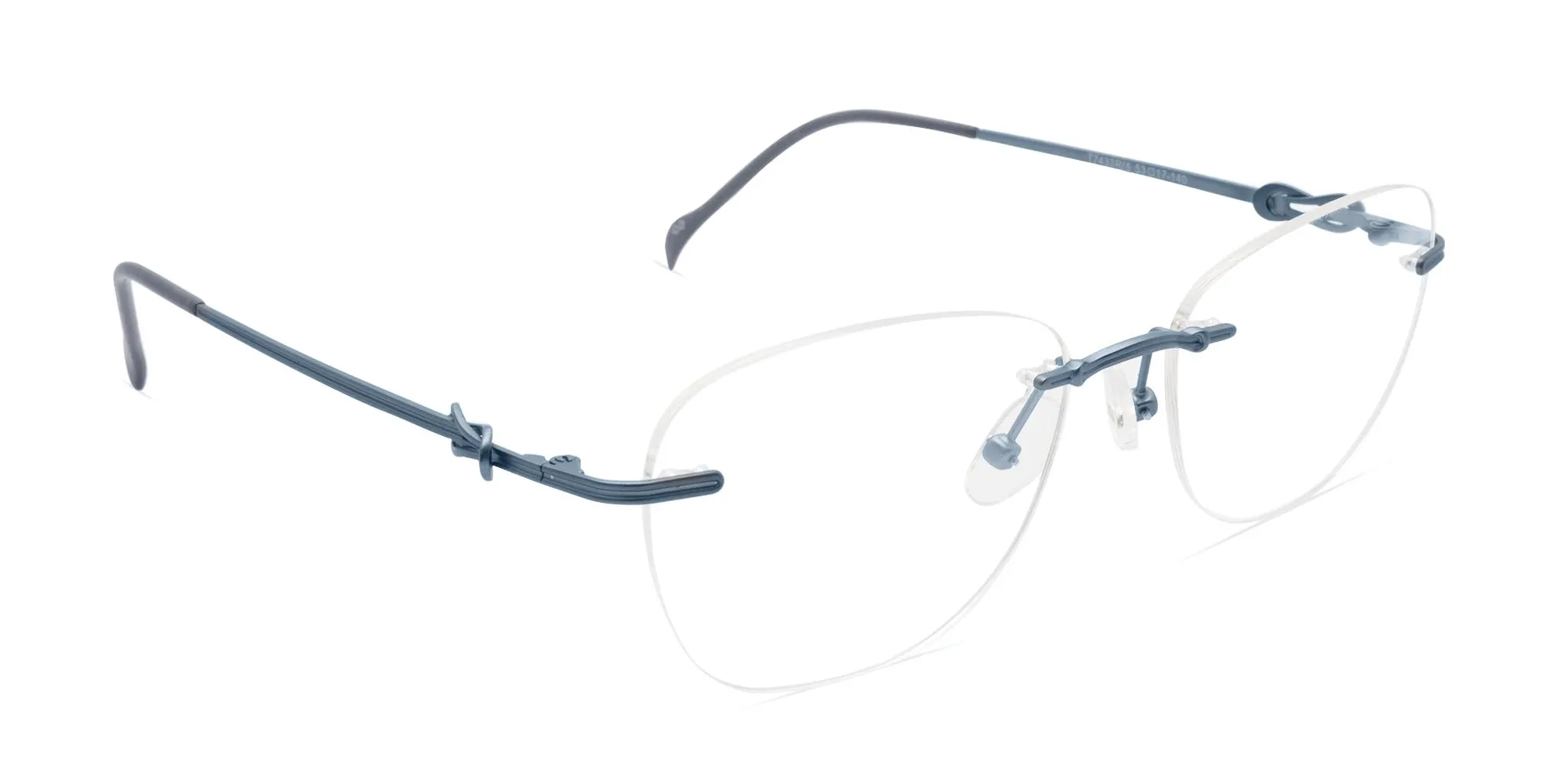 Blue Cat Eye Frameless Glasses-2