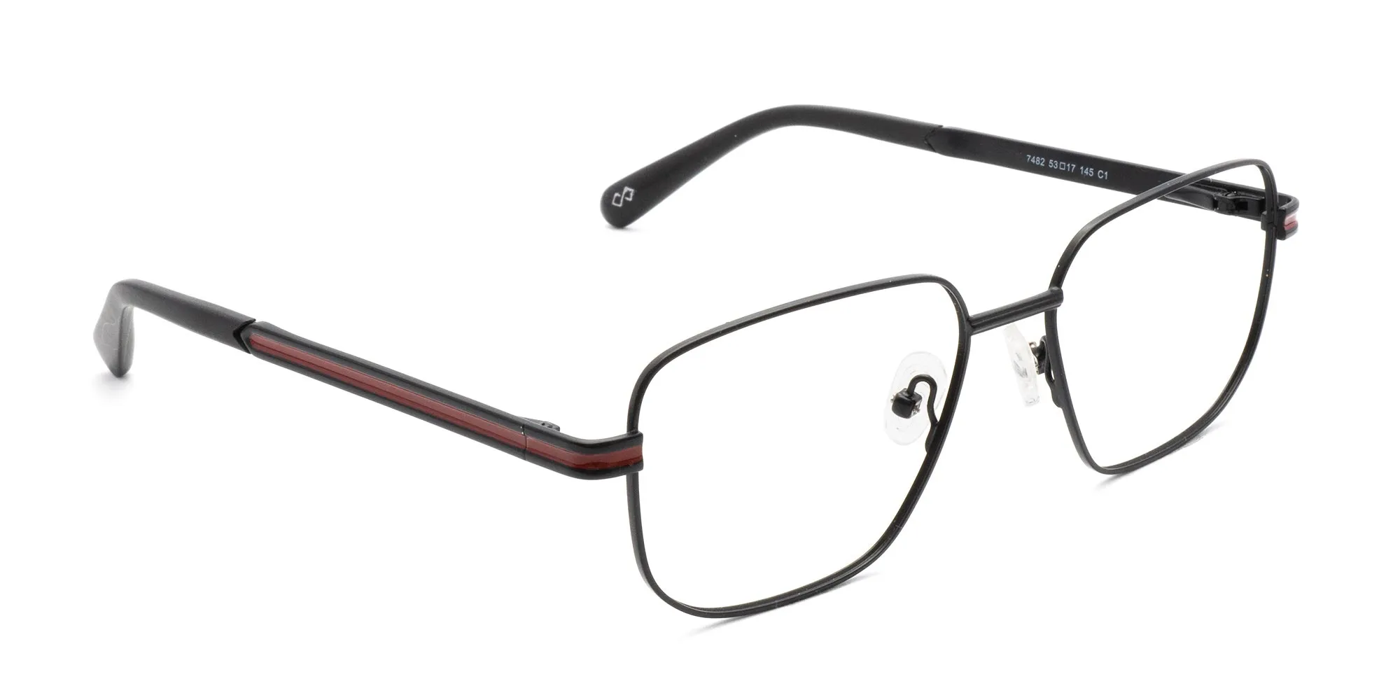 Black Square Frame Metal Glasses-2