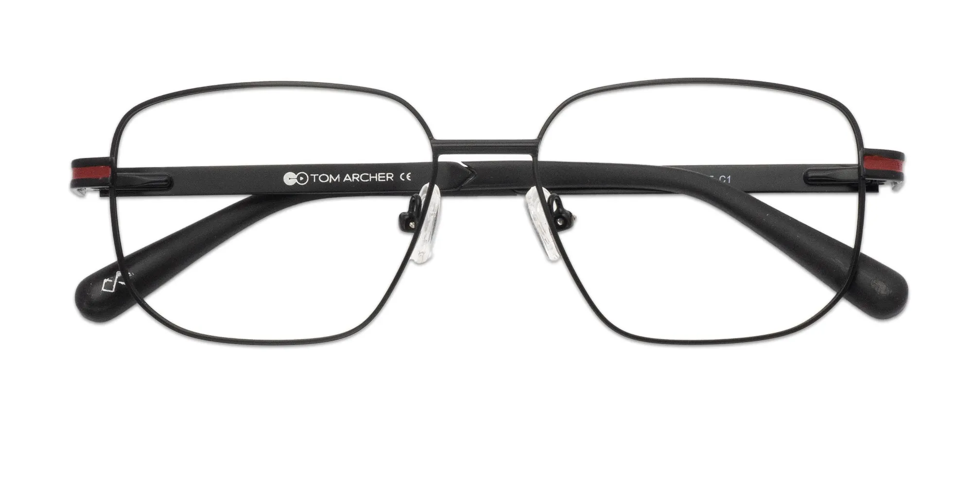 Black Square Frame Metal Glasses-2