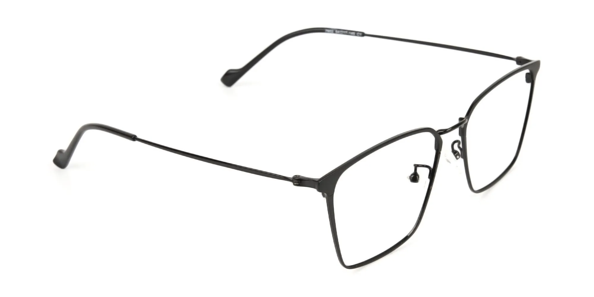 Black Wayfarer Glasses in Lightweight Metal -2