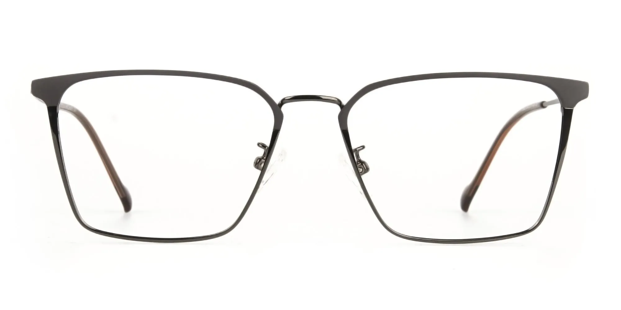 Gunmetal square Glasses in Lightweight Metal-2