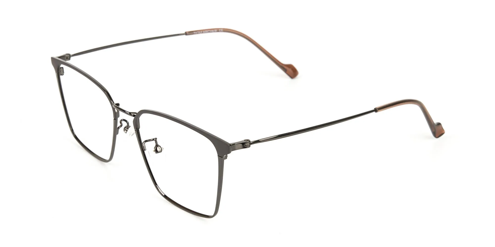 Gunmetal square Glasses in Lightweight Metal-2