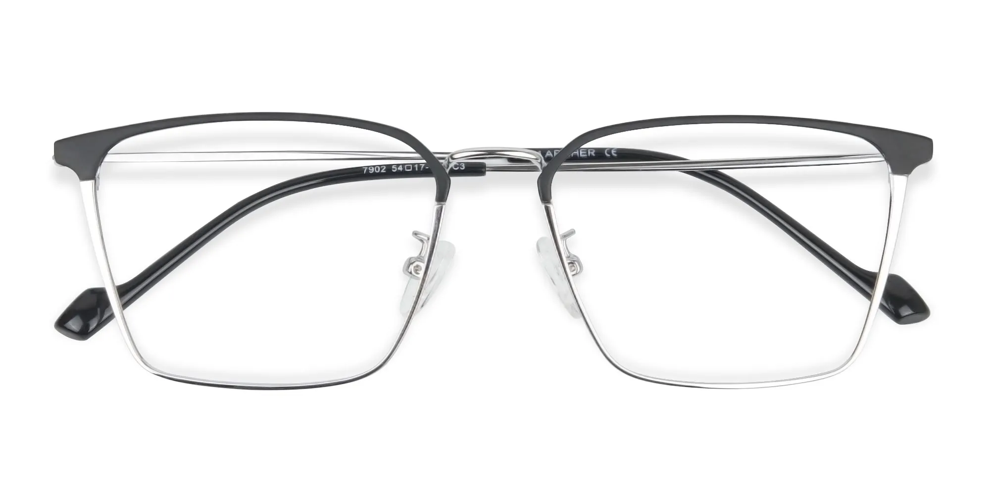 Silver Wayfarer Glasses in Lightweight Metal-2