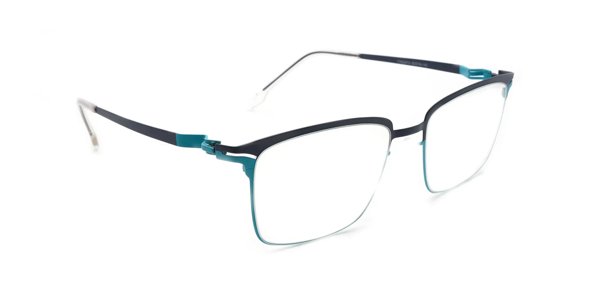 Metallic Aque and Metallic Navy Blue Frame Glasses-2