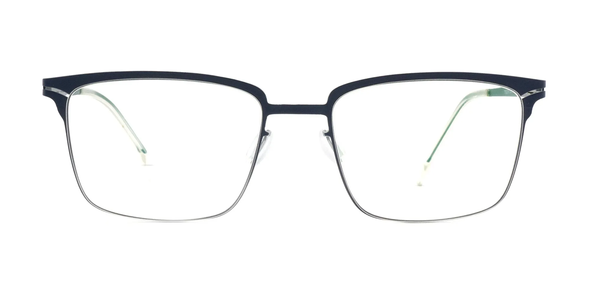 Metallic Blue Metal Eyeglass Frames-2