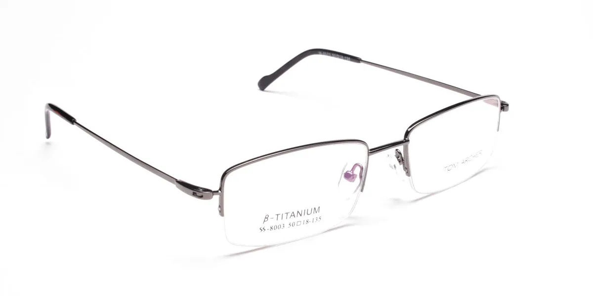 Gunmetal Light Half-Rim Frame - 2