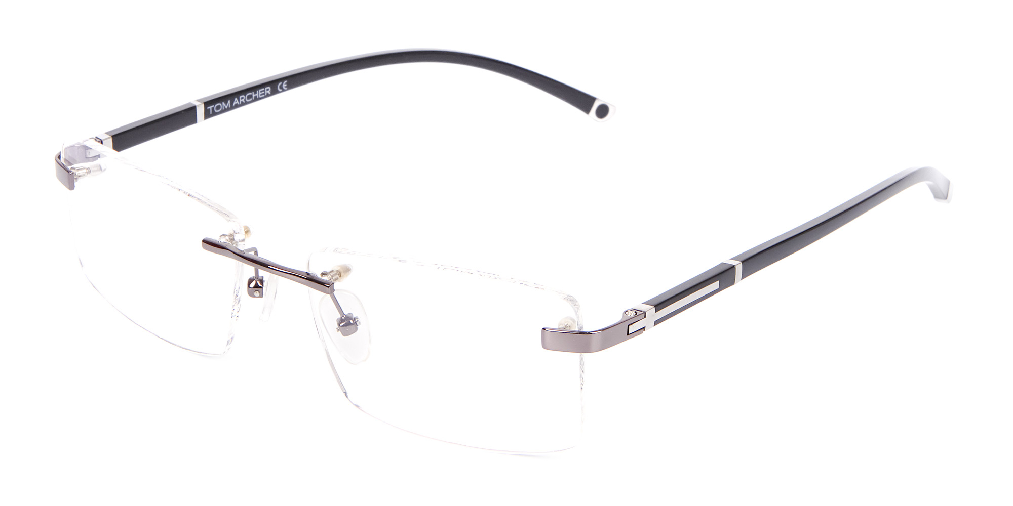 Gunmetal Rimless Glasses For Formal Style-1