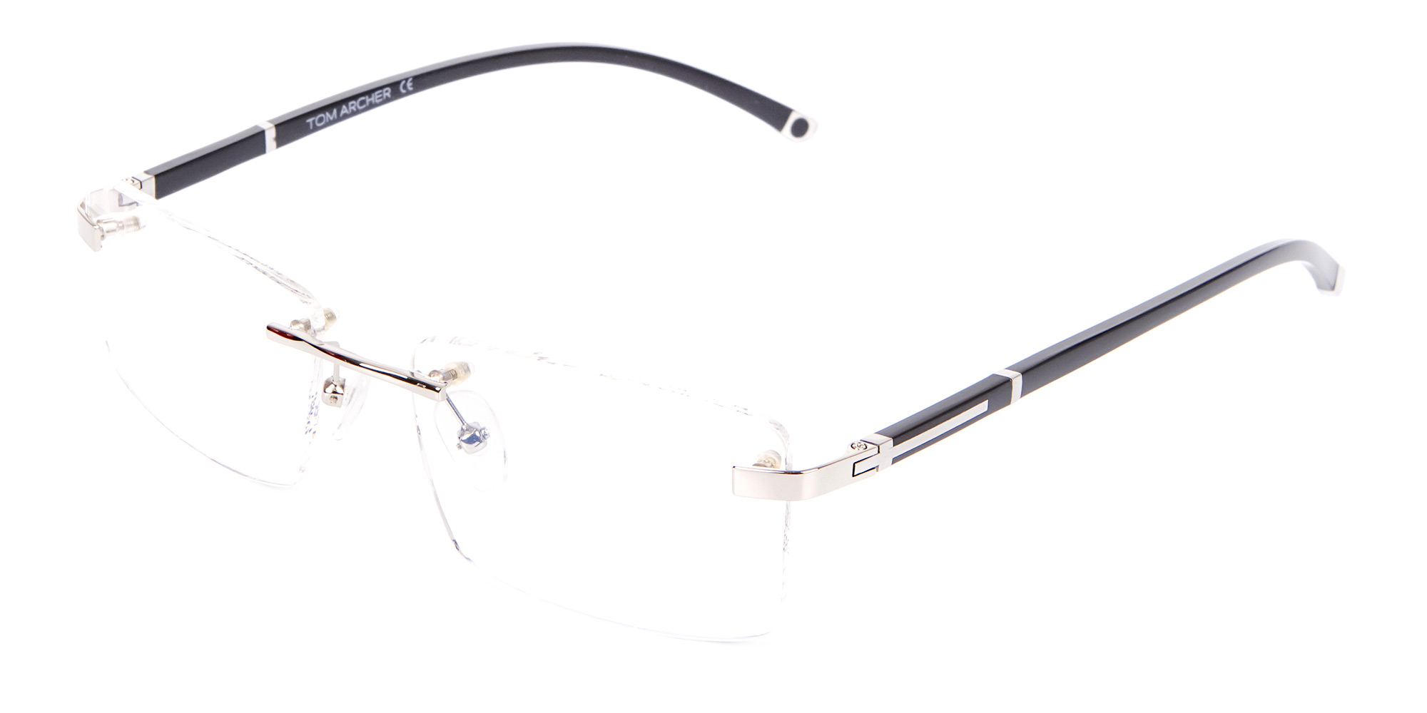 Silver Rectangular Rimless Glasses, Online UK-1