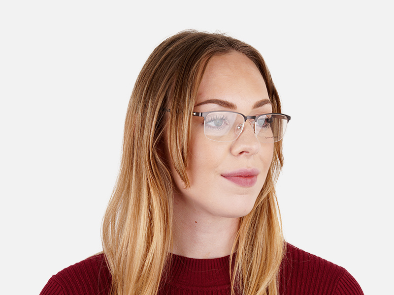 grey gunmetal rectangular half rim glasses frames-1