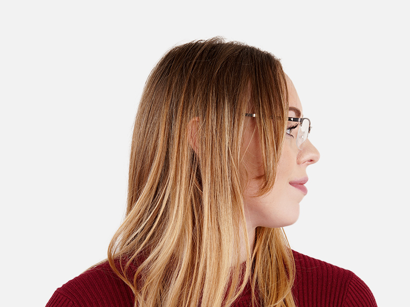 grey gunmetal rectangular half rim glasses frames-1