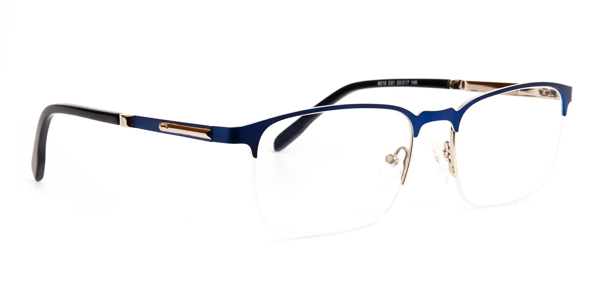 dark and navy blue rectangular half rim glasses frames -2
