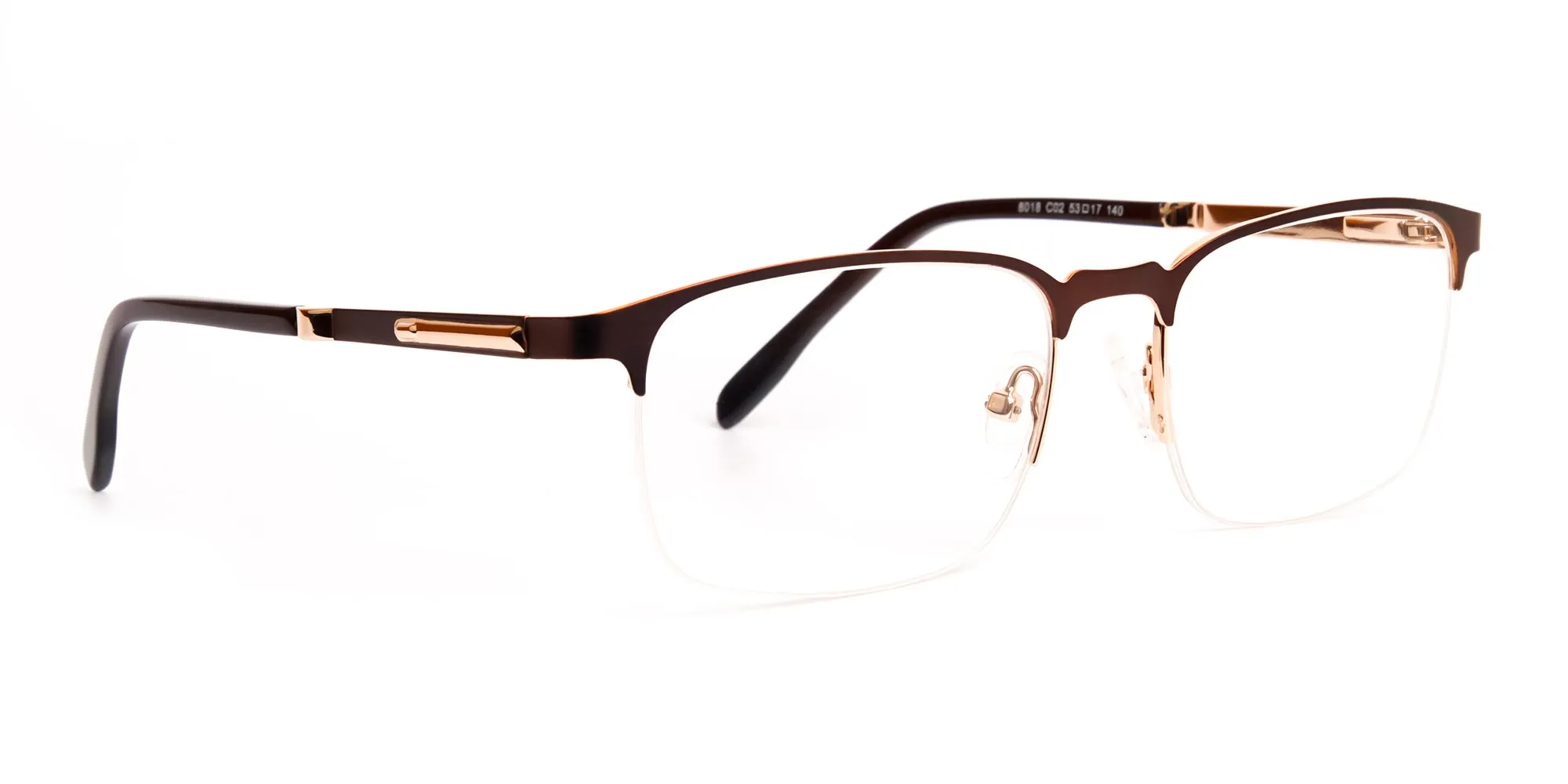 dark brown rectangular half rim glasses frames-2