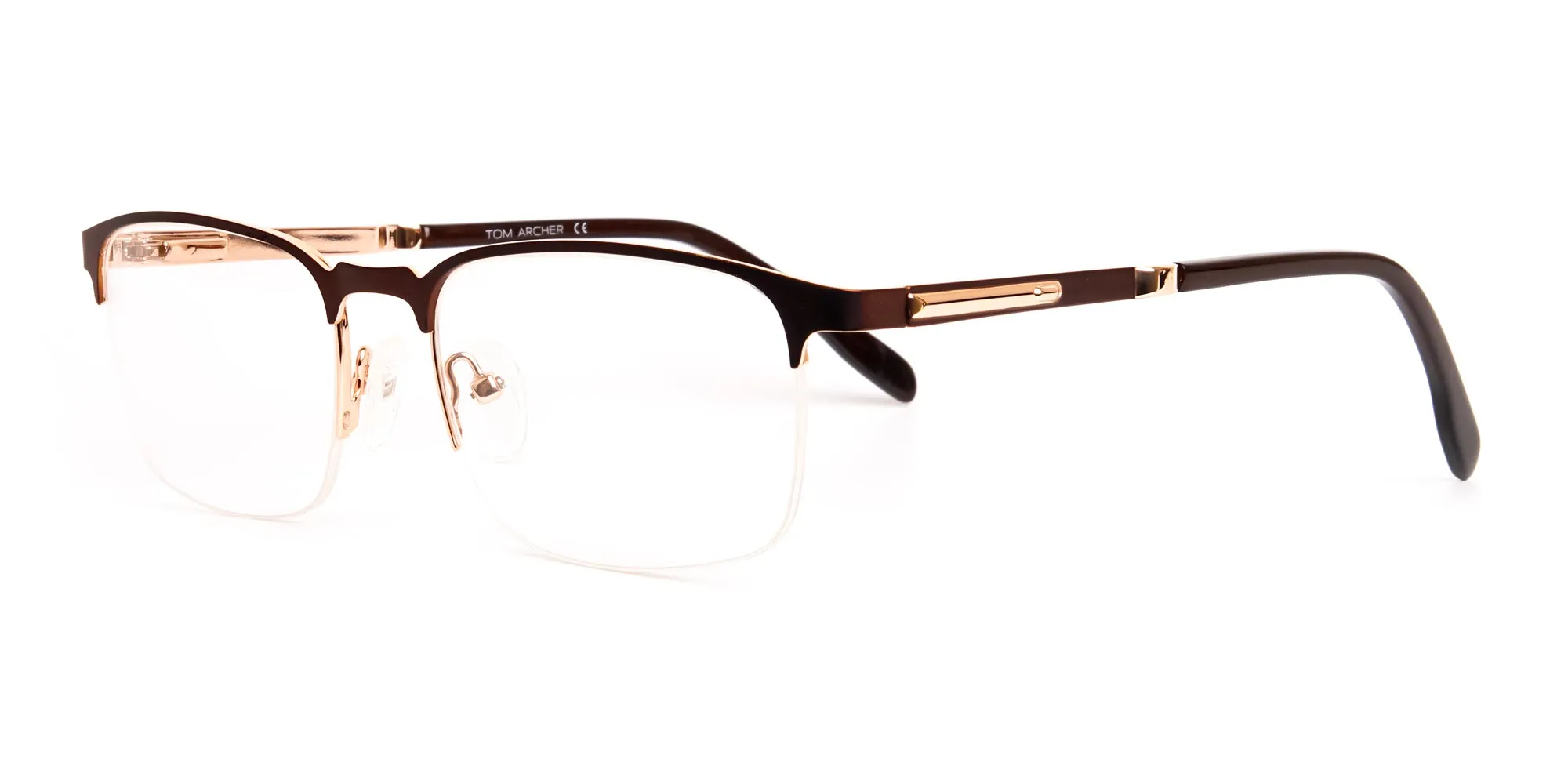 dark brown rectangular half rim glasses frames-2