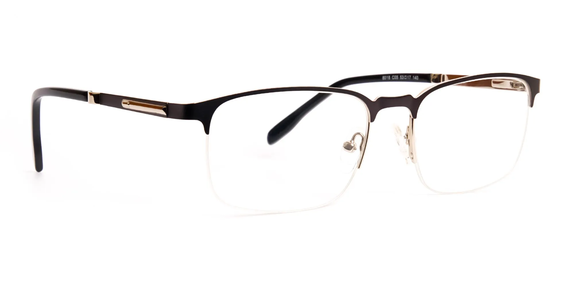 grey gunmetal rectangular half rim glasses frames-3