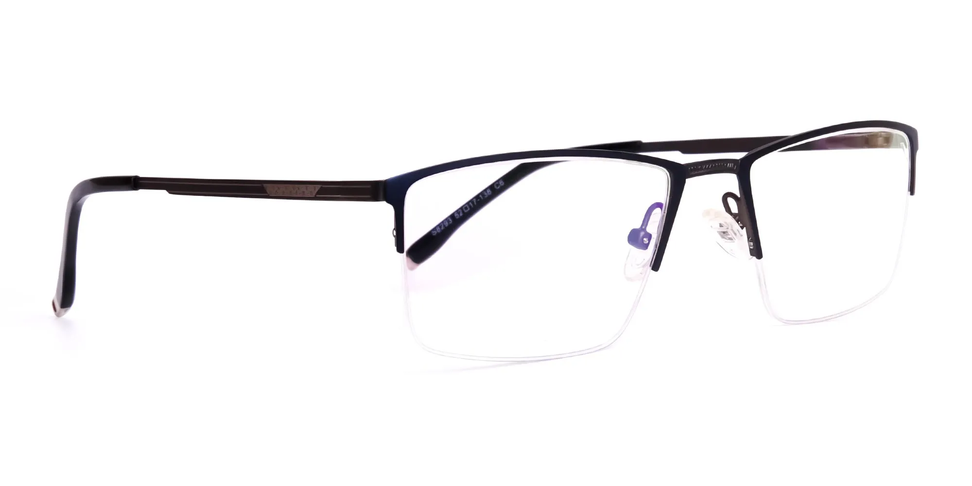 navy blue half-rim rectangular glasses frames-2
