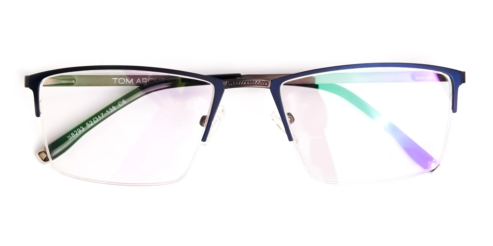 navy blue half-rim rectangular glasses frames-2