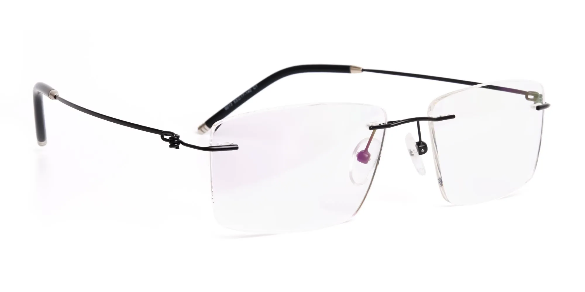 designer black rectangular rim less glasses frames-2